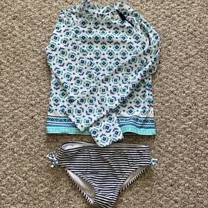 Girls Long Sleeve Swimsuit Rash Gaurd